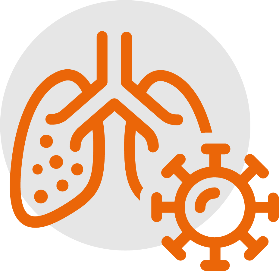 Lungs and virus icon